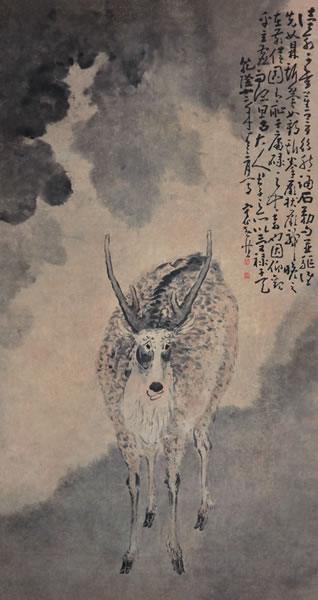 黄慎 顾瞻图 设色纸本 立轴 173×94cm