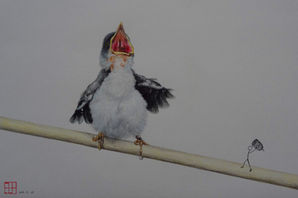 《折锐摧矜·2》 孙振超 39×27  彩铅综合材料 2015年