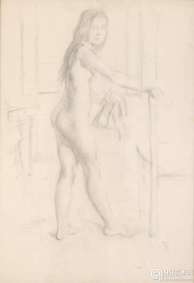 巴尔蒂斯，《对“裸体肖像”的研究》，素描，1972