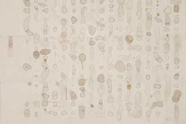 梁铨 迹 2007 茶、色、墨宣纸拼贴 60×90cm