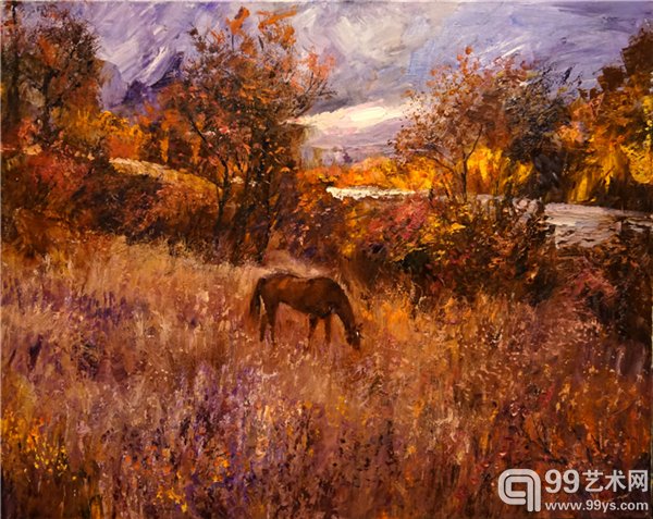 玛利亚 在草场 80x100cm 2014