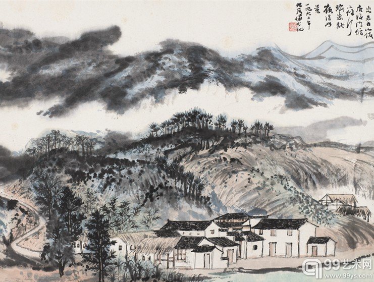 陆俨少 江南山色