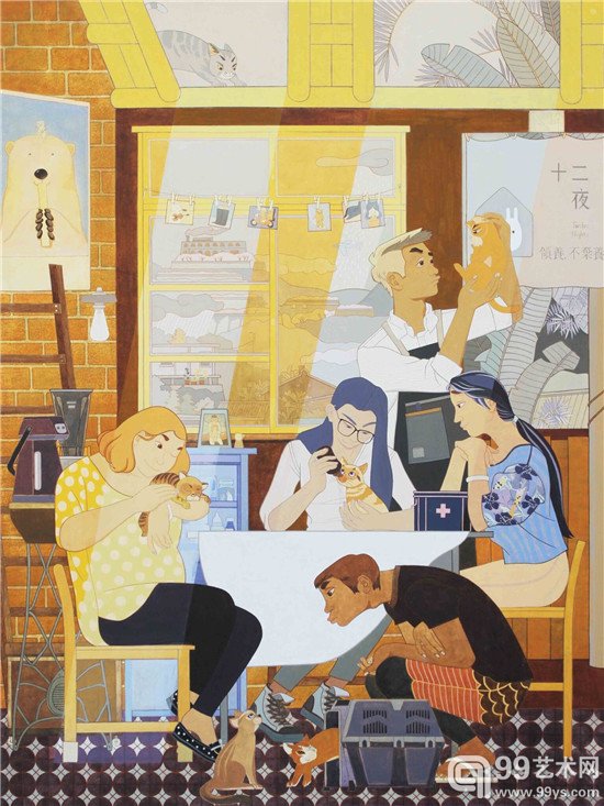 胡扬《Cat walk219》200×150cm