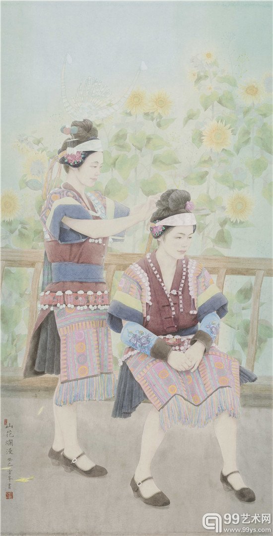 李云峰 山花烂漫   90cmx180cm