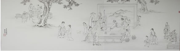 林维业 清品图 国画 160x60cm