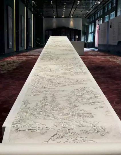 《后山图·回 No15-HLST000》 72×694cm 宣纸、皮纸、焰 2015年