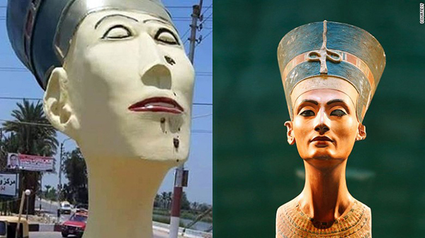 奇葩雕塑把史上第一美女埃及王后搞成了什么鬼！