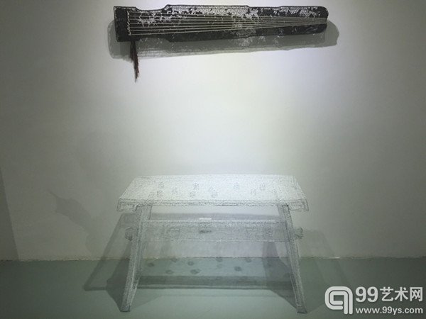 古琴  不锈钢丝、木炭 