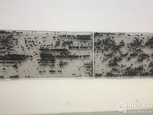 枯山水   不锈钢丝、木炭 