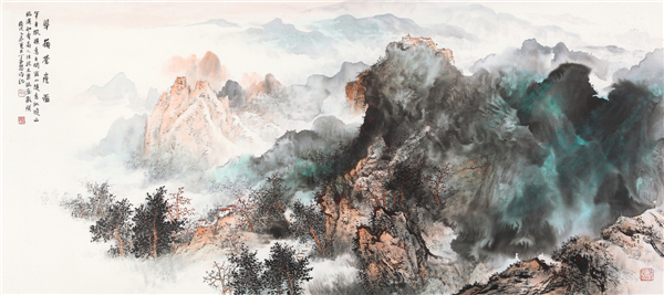 翠岭苍崖图 68×155cm 2015