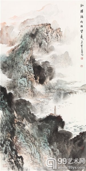 红楼隔雨相望远  138×68cm 2015