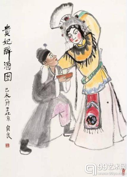 关良《贵妃醉酒》 中国画 97×69cm 1979年 供图｜北京画院美术馆