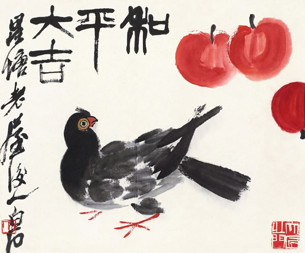 齐白石  《和平大吉图》  26×32cm