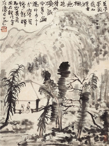 李可染  《石涛诗意》  47×36cm