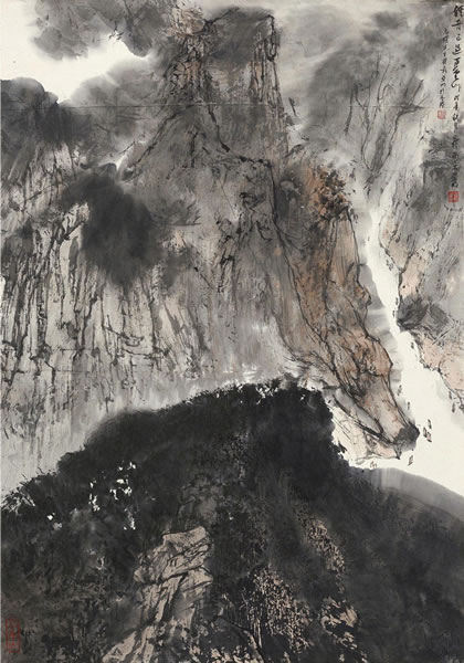 亚明  《轻舟已过万重山》  83×58cm