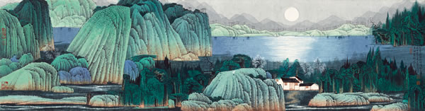 薛 亮  《月落苏州》  35×134cm