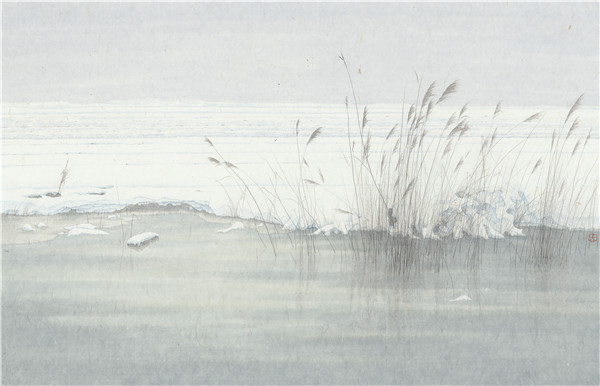 程保忠-《北风》- 56x87cm-纸本设色-2014