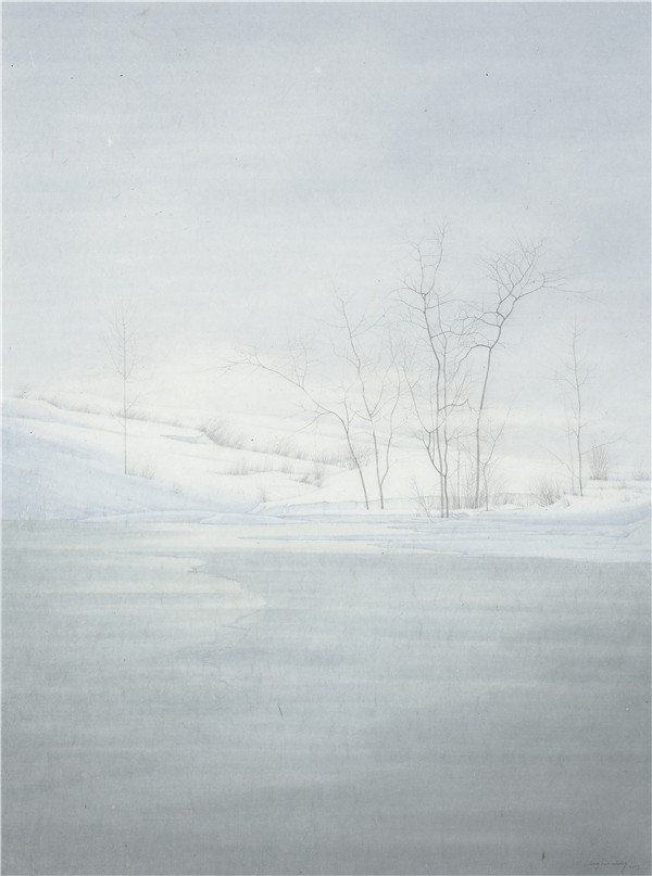 程保忠-《蓝色幻想·怀古》-116x86cm-纸本设色-2015