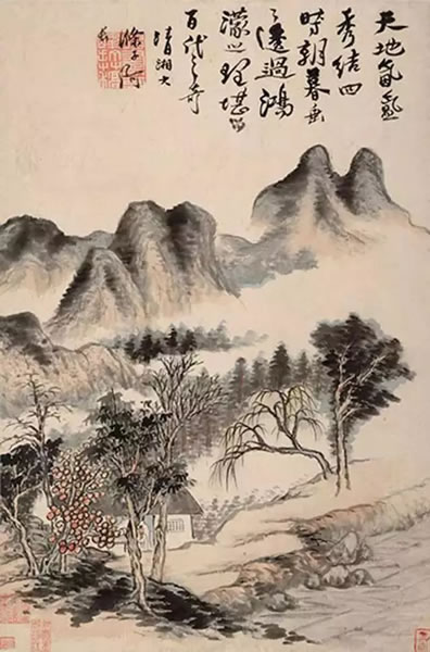 石涛，《夏山雨后》（《苦瓜妙谛册》），1703年