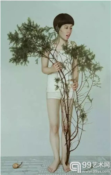 张钰参展作品 春天的芹 110cmx70cm 布面油画 2015（中国）