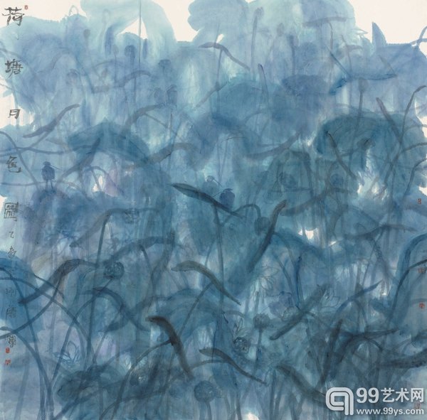 荷塘月色（傅抱石奖作品） 200cm×200cm  2015年
