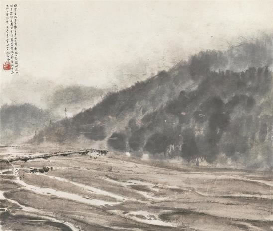 傅抱石《将到西那亚火车中所见》1957 年作