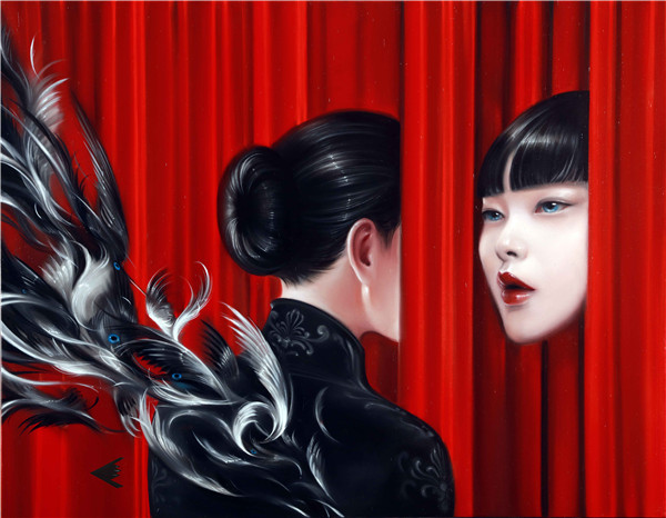 Duality of self  自我与背影  90cm×70. .   2015