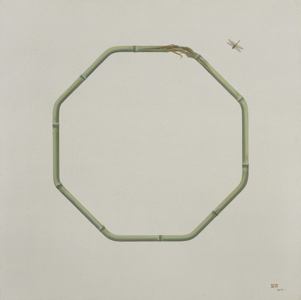 静物-竹 No.7油画，布面油画，100×80cm，2014年
