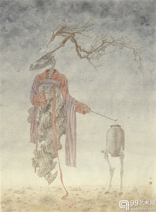 林聪文 冷宫系列一  86x64cm 纸本水墨 2014年
