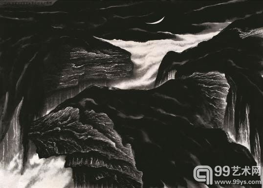 `铁骨寒月共悠悠` 2007 年作水墨纸本180 x 240 cm