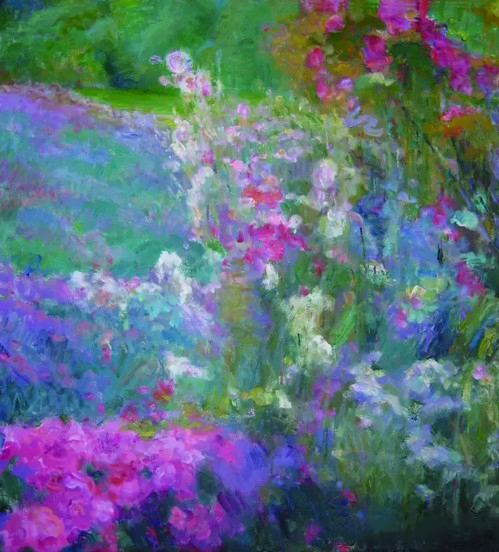 马天《纪念伟人莫奈诞辰80周年》 布面油画，85cmx95cm，2006年