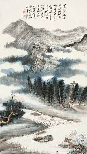 张大千《山水》，中国画