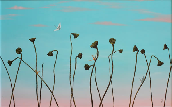 “艺起来”板块参展作品：范佳《大风景No.42》100X160cm 布面油彩 2011