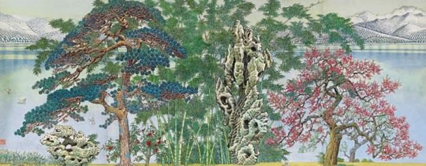 祝大年（1916–1995）《松竹梅（四联作）》