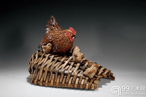 2009年 何惠娟 育子成凤图 原作 34 × 29 × 25