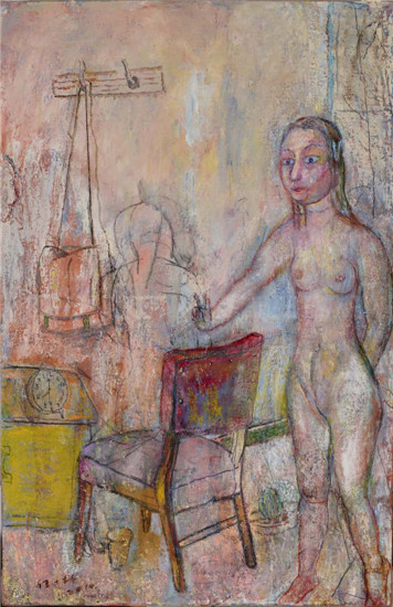 任小林 《回忆-3》100×65cm 布面、油彩、固体油彩、油画棒、木炭条 2012-2014年
