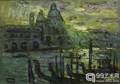 奥赛画廊：罗中立+威尼斯的阳光The+Sunshine+of+Venice+37×50cm...