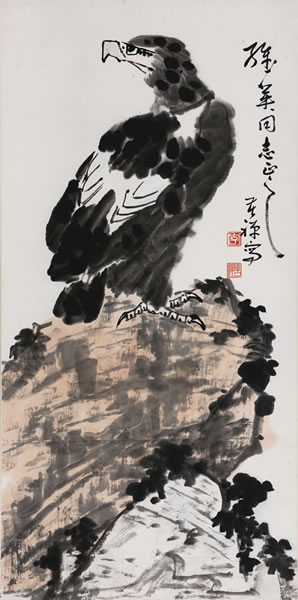 112 李苦禅  英雄独立 立轴 设色纸本 138×68 cm  约8.4 平尺 RMB:1,200,000-1,800,000