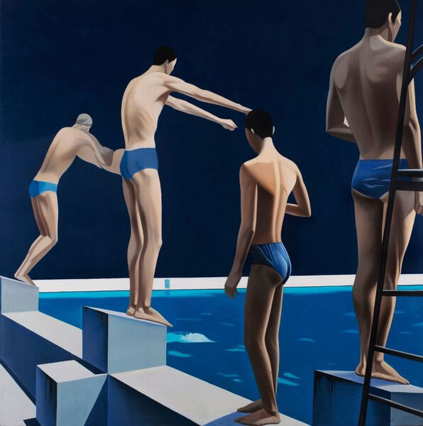张培力 《仲夏的泳者》 油彩 画布 173.5 x 170 cm. (68 1/4 x 67 in.) 1985 年作