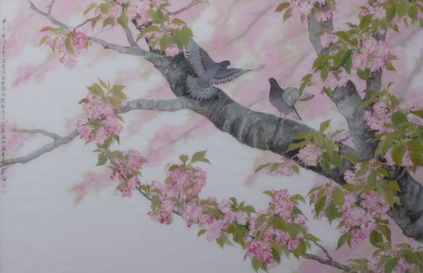 刘墉《春融》 绢本设色 75.5 x 116 cm. 2014 年作