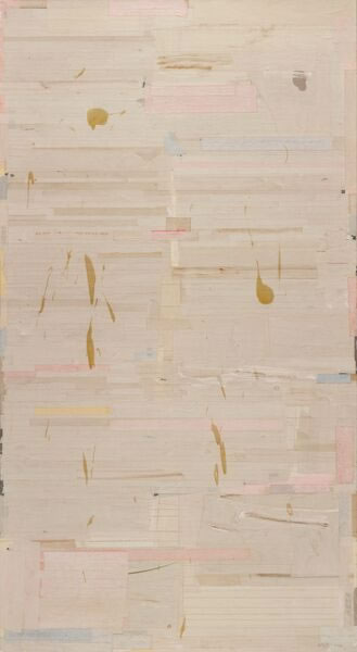 梁铨《茶禅之三》 布面综合材料 183 x 100 cm. 2006 年作