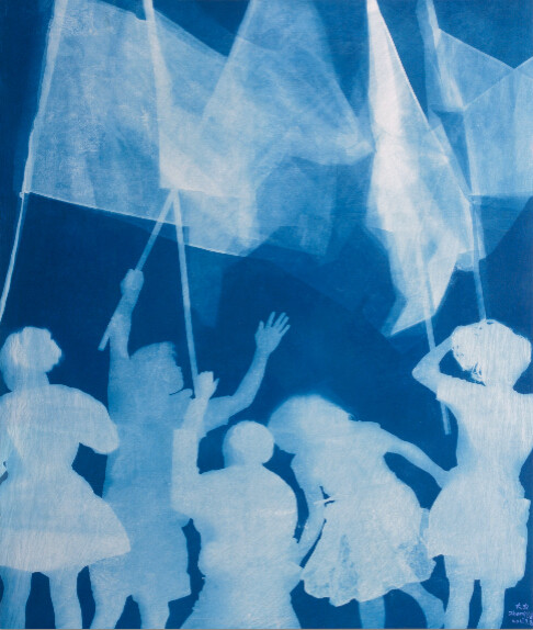 7月July 纯棉布蓝晒 张大力 280X237cm 2011-7-8