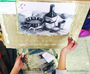 美院学生在素描练习