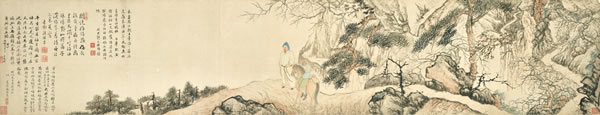 石涛《黄砚旅度岭图》(局部)