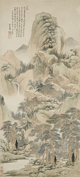 王鉴《董其昌遗意山水》 设色纸本 立轴 估价：200 万至 280 万港元