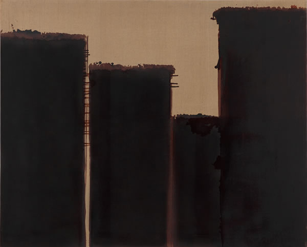 尹亨根（1928-2007） 《焦赭与群青》 油彩 麻布 1991年作（纽约展览）