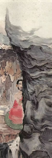 《达摩壁画》 中国画 70x40cm 1941年作