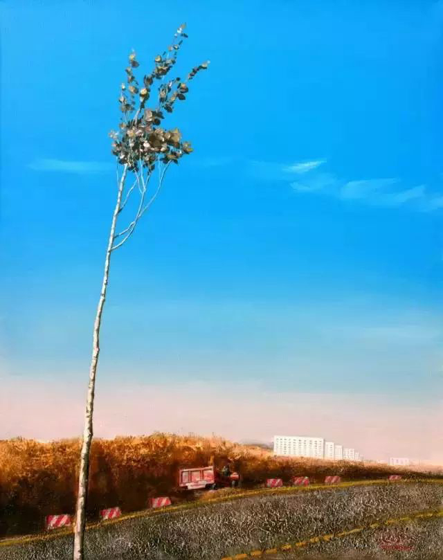 艺术家：栗壮志 作品名称：金色季节 尺寸：100x80cm 材质：布面油画 创造年代：2015年（微拍全球瑞艺术空间作品展览）