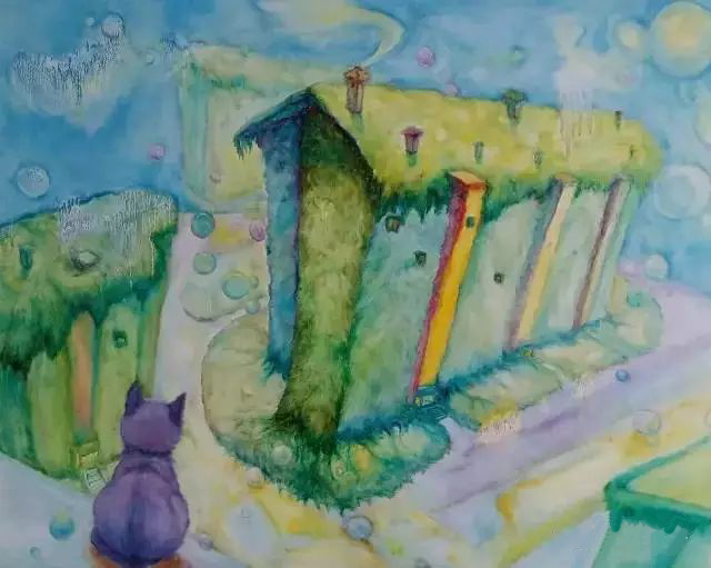 艺术家：韩昀 作品名称：七色光 尺寸：80x100cm 材质：布面油画 创造年代：2015年