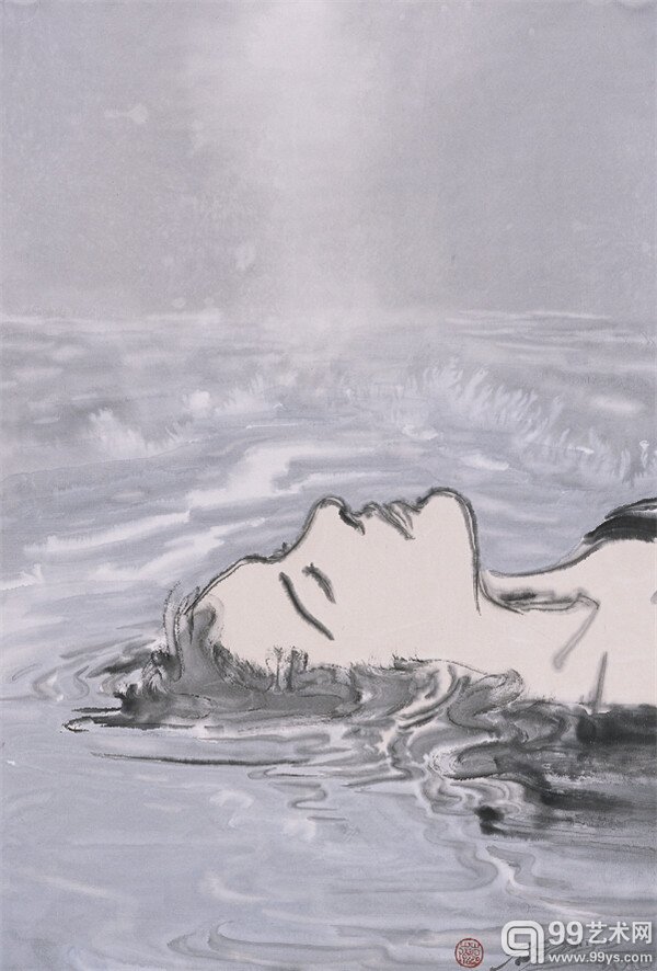 范治斌 云想衣裳之九+137x68cm+2010